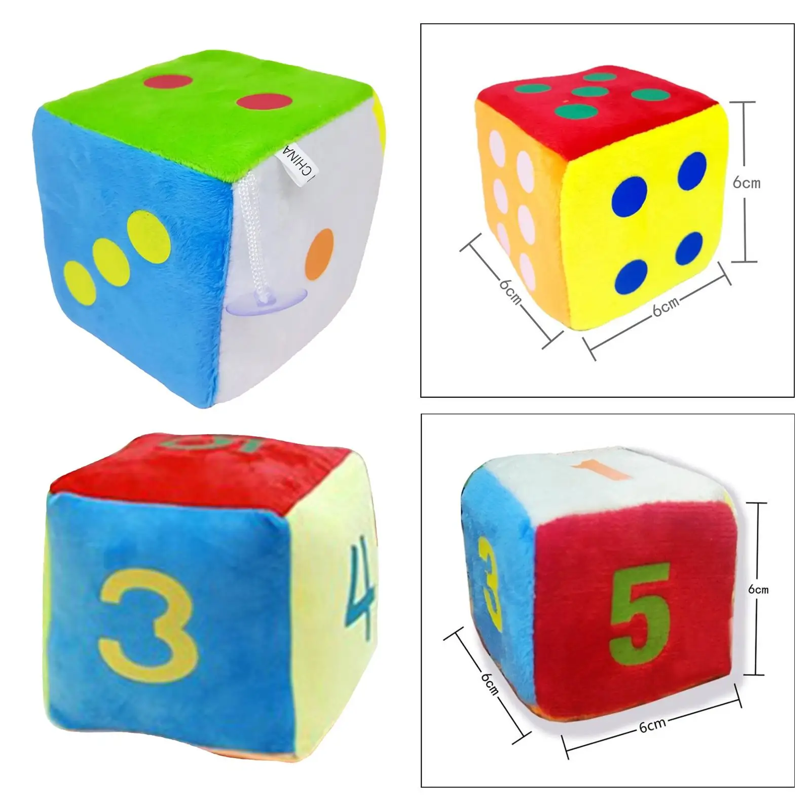 6 Pieces Hanging Plush Dice Decoration Early Education Toy Enlightenment Learning Dice for Parent Child Interactive Game  Games