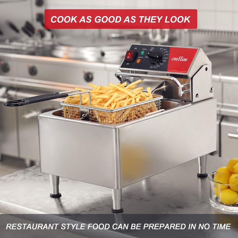 Title 1, 13Lbs Electric Deep Fryer Countertop with Easy-...