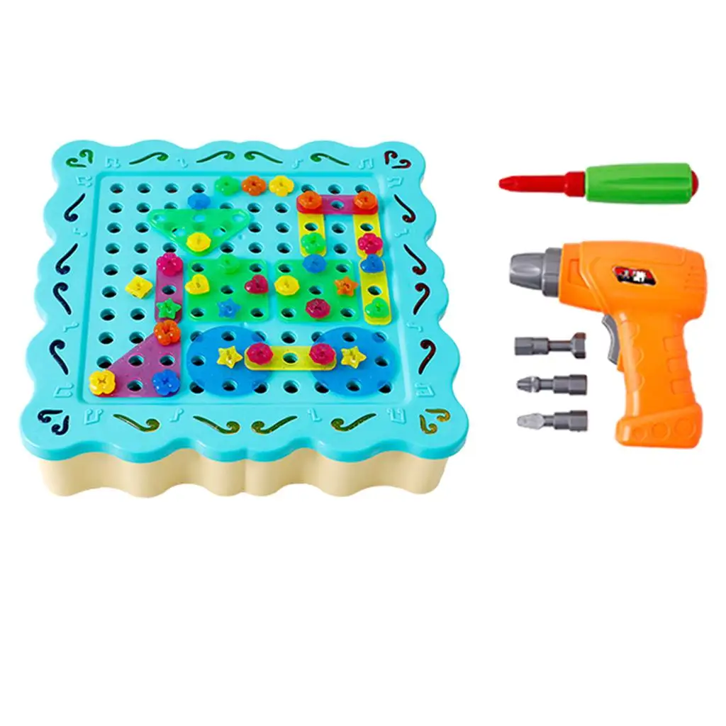 Kids Durable Tool  Set with Electric Drill and Construction Accessories