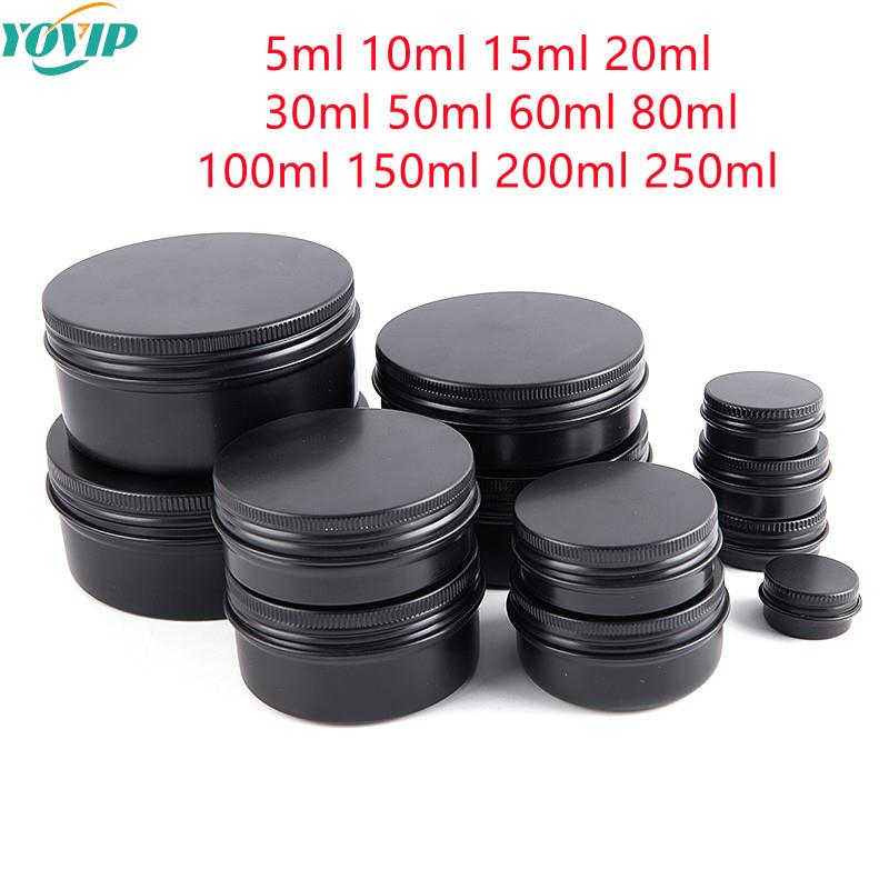 Best of 5 / 10 / 15 / 20 / 30 / 50 / 60 / 80 / 100 / 150 / 200 / 250ml Black Empty Round Aluminum Box Metal Tin Cans Cosmetic Cream DIY Refillable 1PC Reviews & Tips