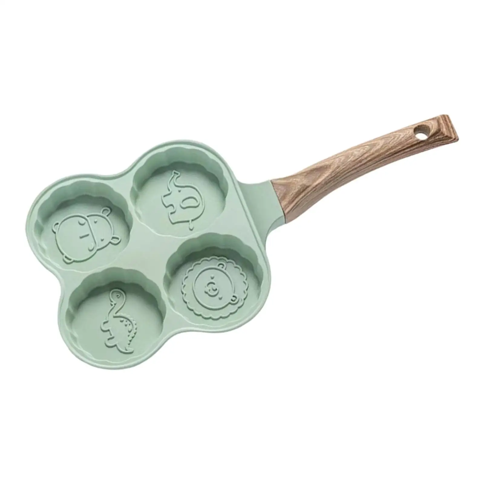 Mini Frying Egg Pans Wooden Handle Cookware Pancake Maker Egg Ham Pans Small Frying Pan for Cooking Induction Cooker Household