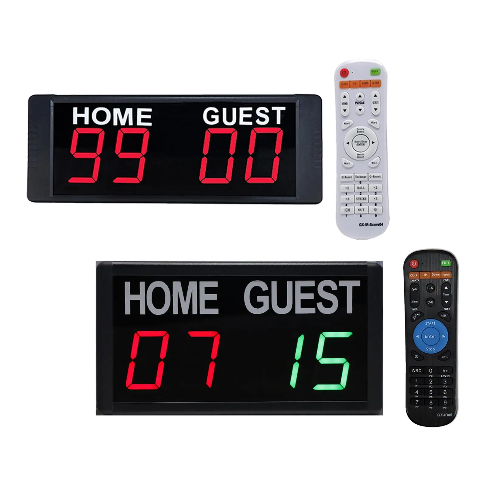 Wall Mounted Electronic Digital Scoreboard Remote Control Score Keeper Counter for Basketball Soccer Badminton Sports Wrestling