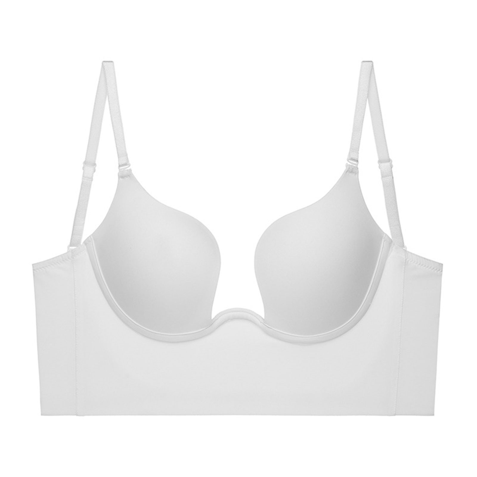 Women'S Low Back Bra Wire Lifting Deep U Shaped Backless Bra Women Seamless Bra Sexy No Wire Push Up Underwear Girls Students