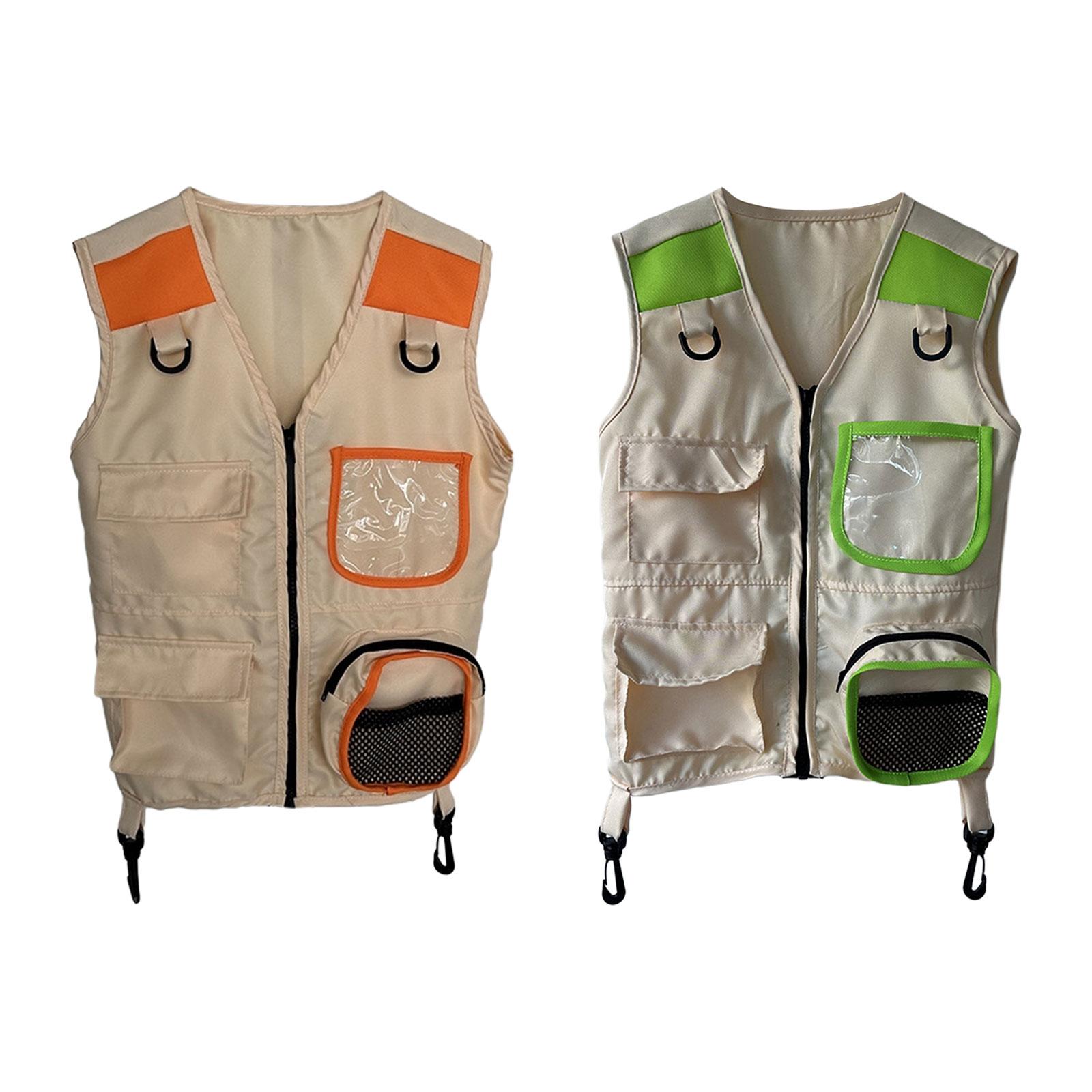 Kids Explorer Vest Role Play Kids Camping Gear Cosplay Jungle Vest Outfit Dress up for Outdoor Children Camping Toddlers Kids