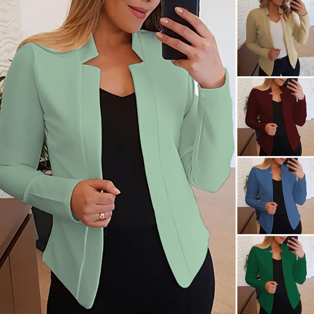 Title 2, Einfarbig Slim Fit Frauen Blazer Jacke Kerb Kra...