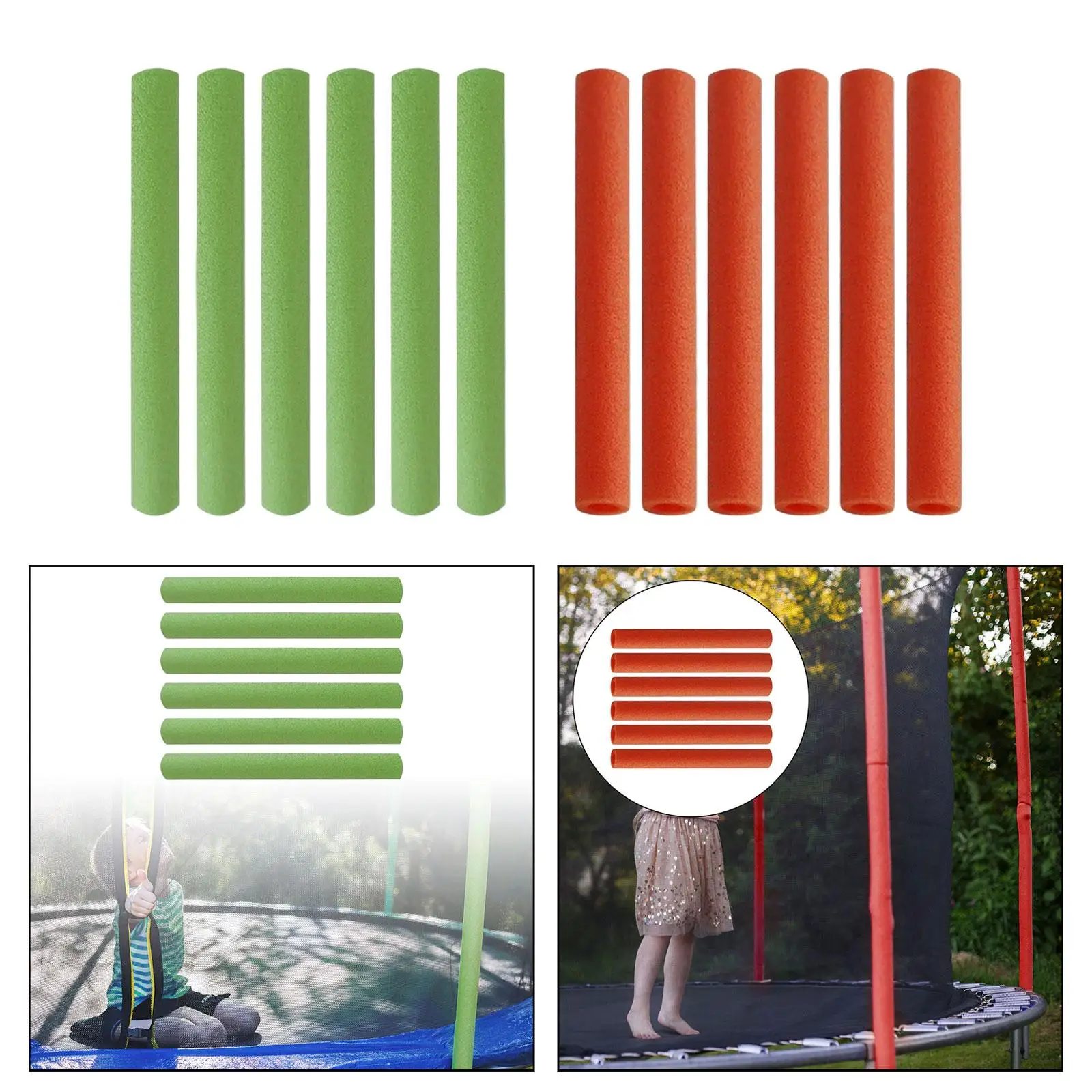 6Pcs Trampoline Enclosure Pole Foam Sleeves Protective Sleeve Protector 25mm Padding for Kids Trampoline Accessories