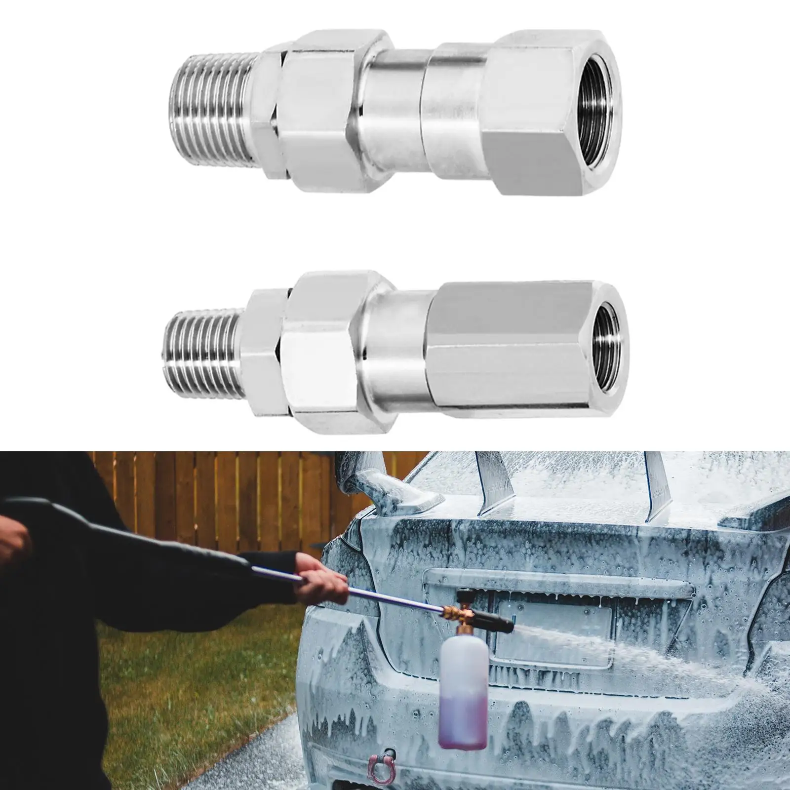 Pressure Washer Adapter Durable Garden Hose Fitting Quick Connect Rustproof Cleaning Nozzle Pipe Quick Release Universal Adapter