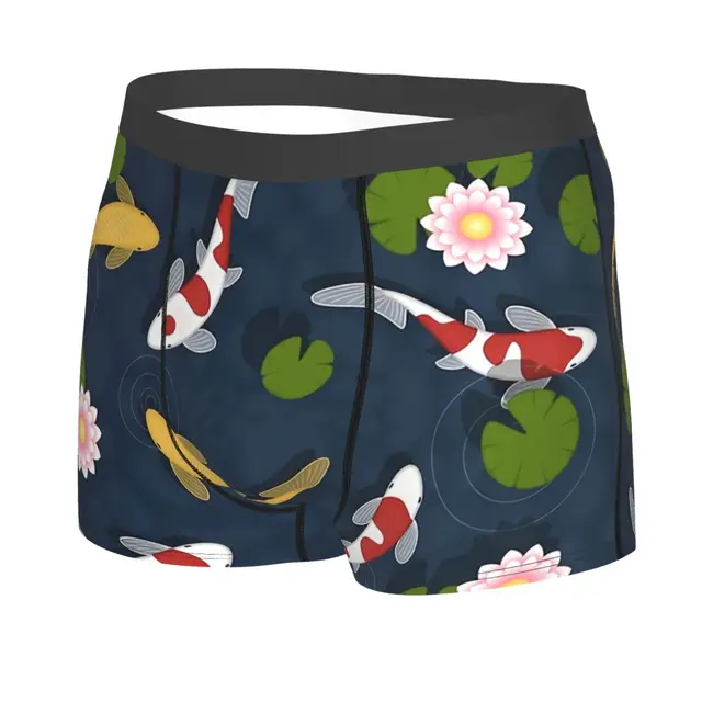 Koi Fish Pond Underpants Homme Panties Male Underwear Sexy Shorts