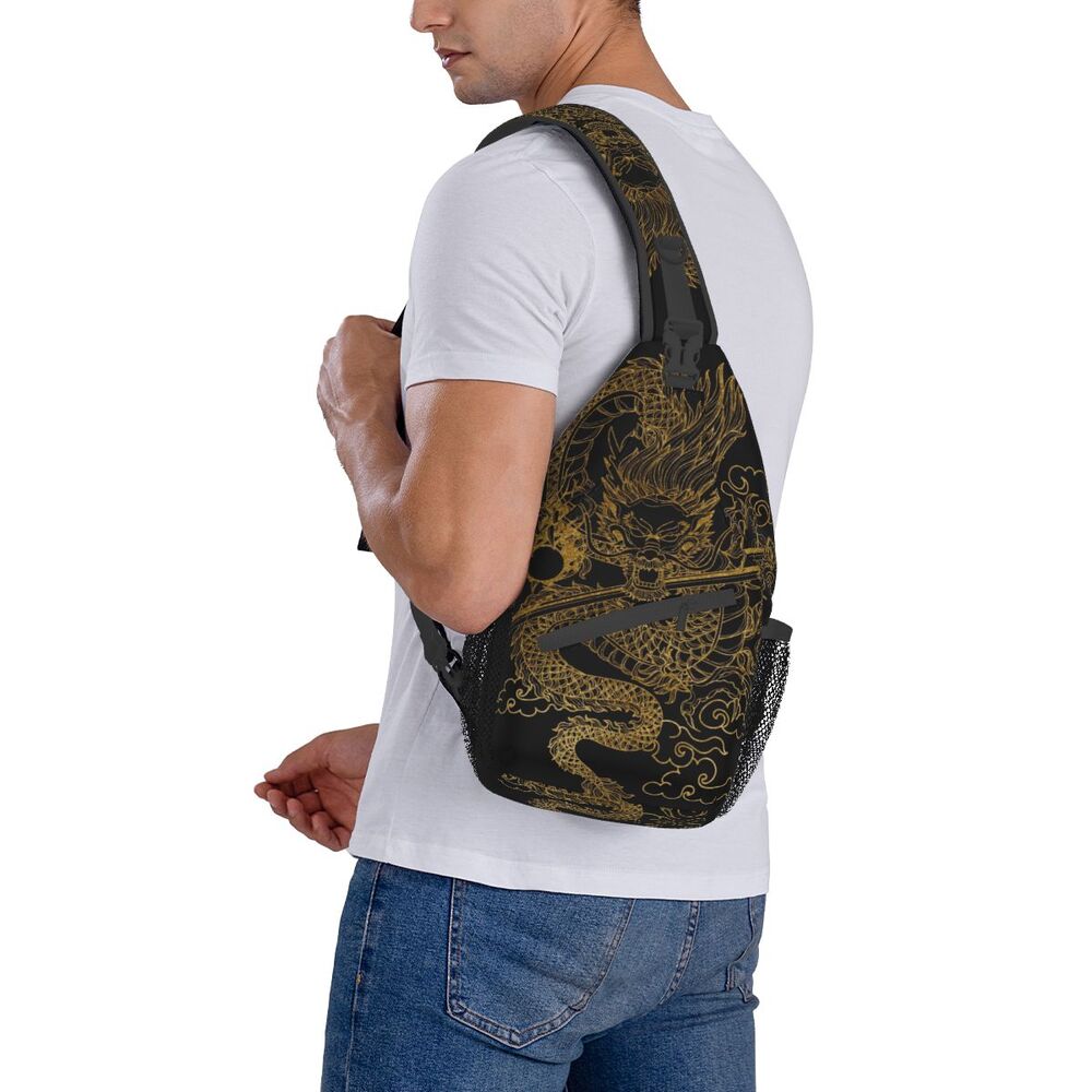 Crossbody Mochila Homens Tradição Estilo Asiático Ombro