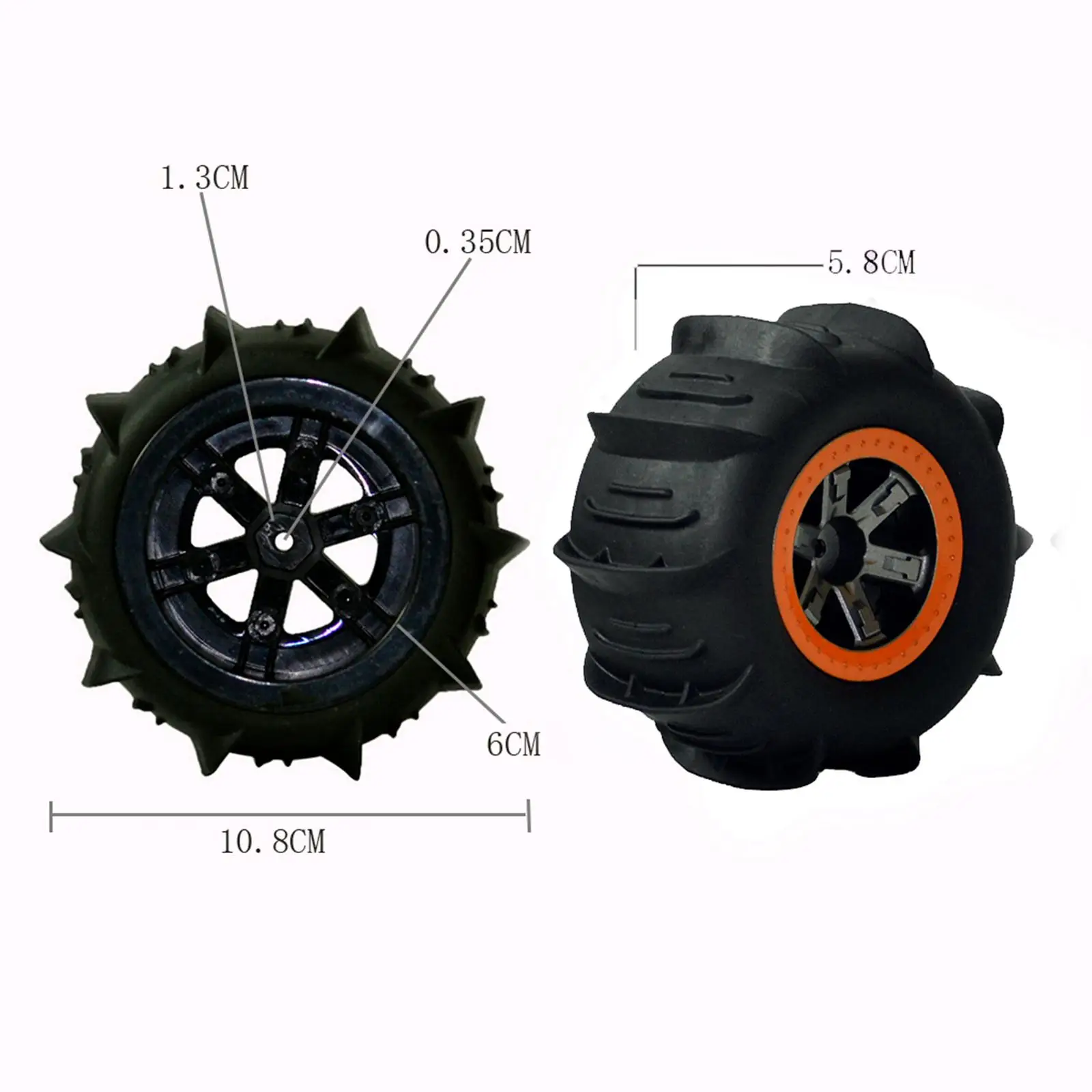 RC Car Wheel Rims Kit Assembly Plastic Durable for 104009 Climbing Vehicles