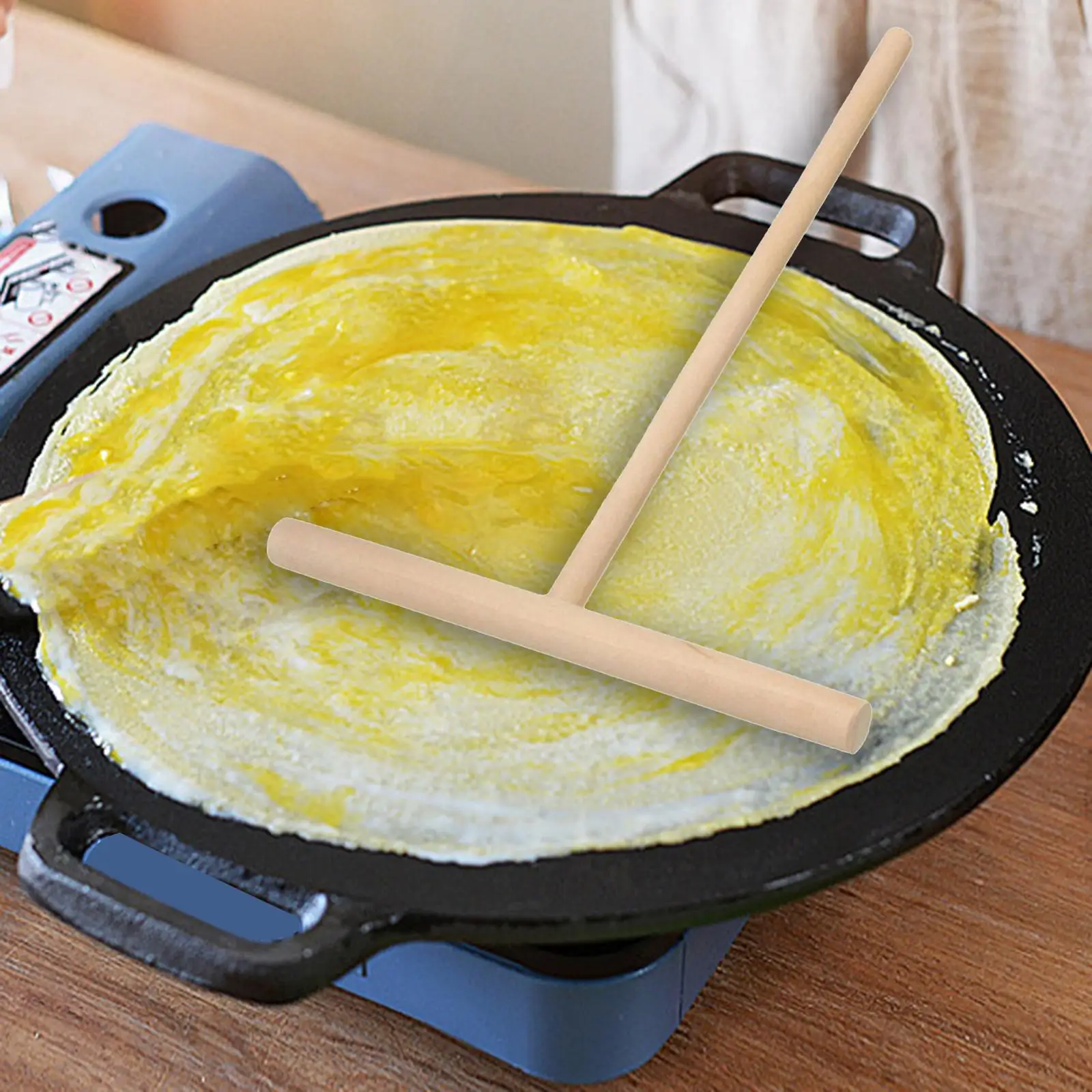 Wood Cooking Rake Pancake Tools Home Batter Spreading Kitchen Supplies DIY