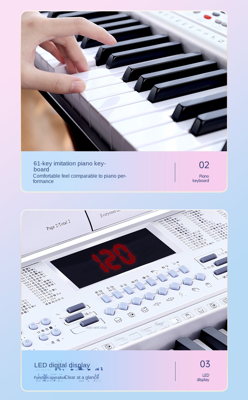 Title 24, White Electronic Organ Toddlers Beginners 61 Ke...