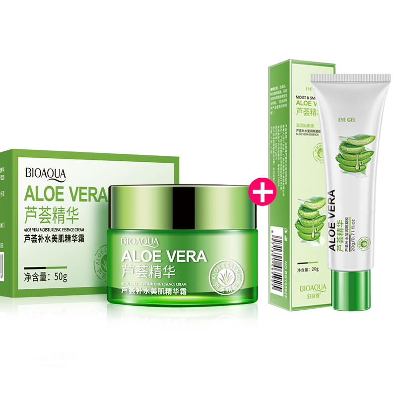 Best of BIOAQUA Aloe Vera Facial Care Sets Moisturizing Face Cream Aloe Vera Eye Cream Eyes Gel Acne Treatment Anti-aging Skin Care Reviews & Tips