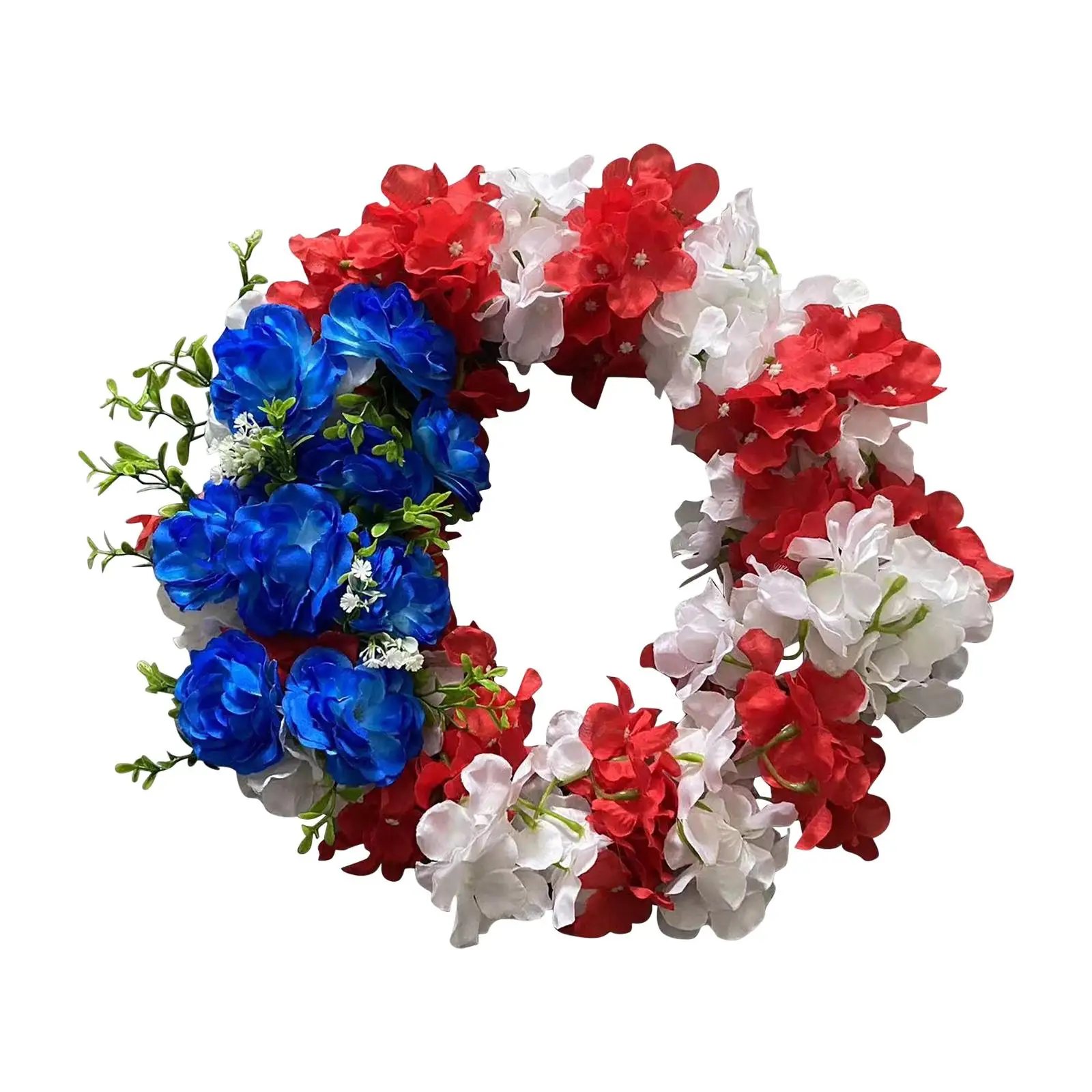 Independence Day Wreath American Flag Artificial Wreath Fourth of July Door Wreath for Home Party Festival Wall Memorial Day