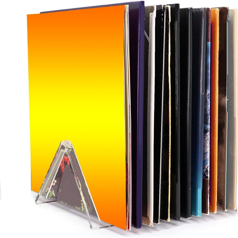 Title 2, 12-Slot Vinyl Record Storage Holder Stand Clear...