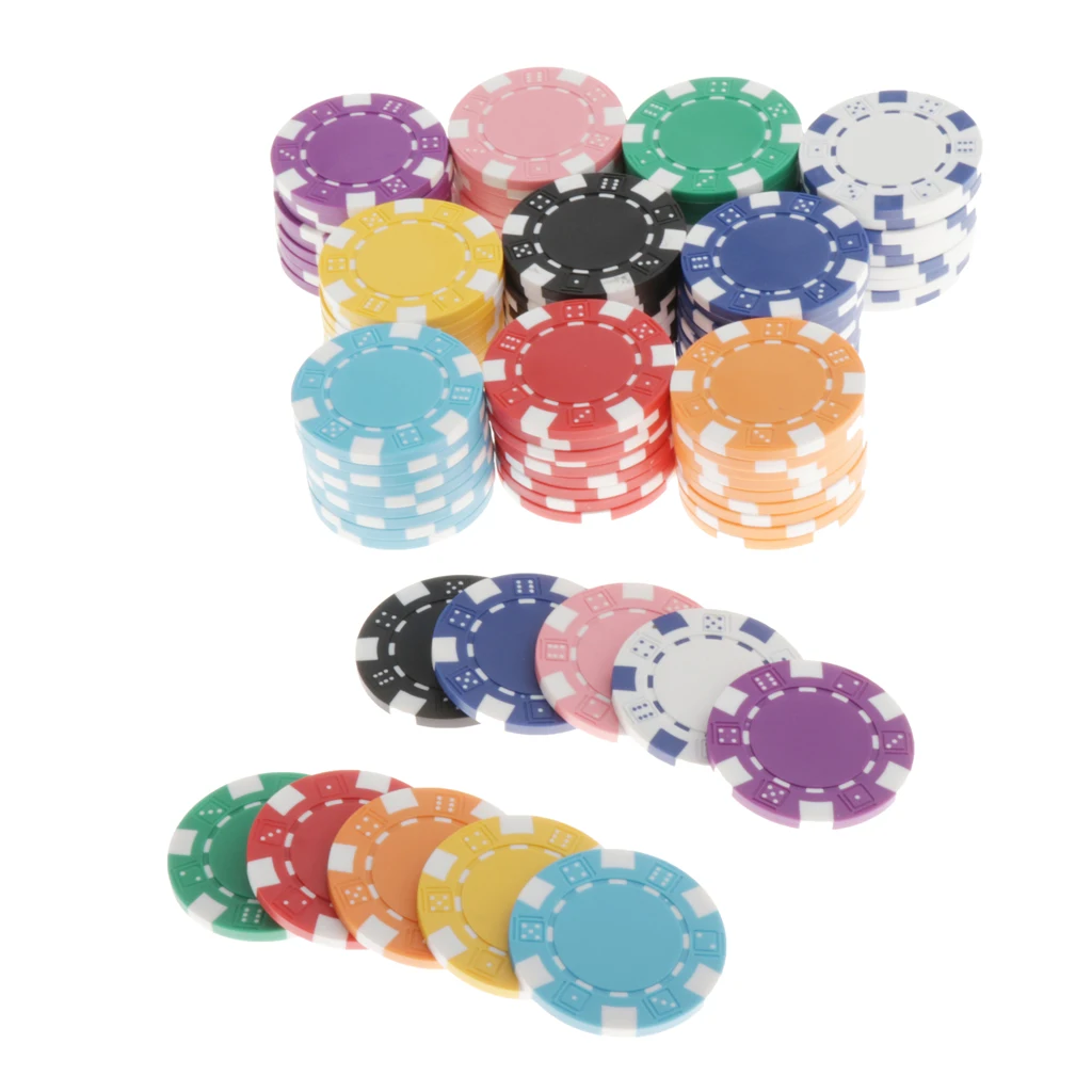 100pcs Casino Board Blank Chips Token Poker Chips Set Table Game Accessories