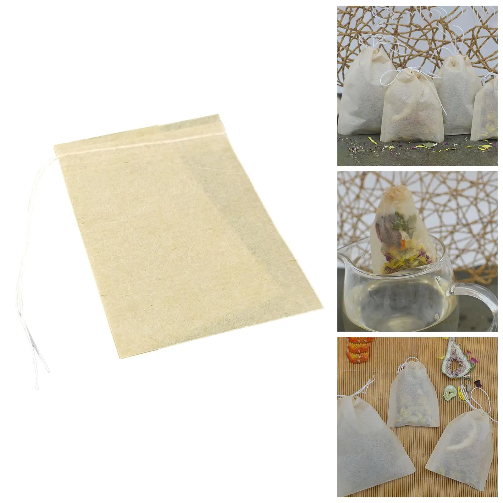 Biodegradable Empty Tea Bags with Disposable Drawstring Teabags Tea Strainer Herb Tea Bag Tea Infuser Bag for Coffee Powder