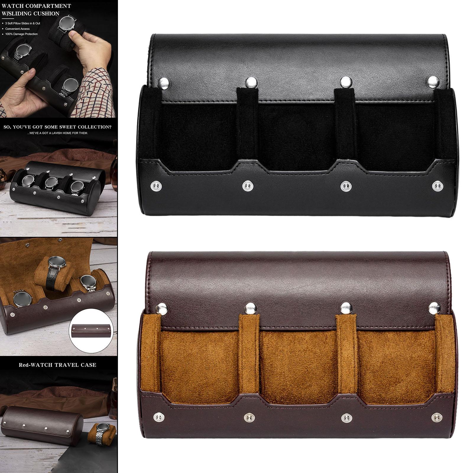 Watch Storage Case Portable Leather Watches Organizer Wristwatch Holder Jewelry Bracelet Gift Storage Watch Roll Travel Case