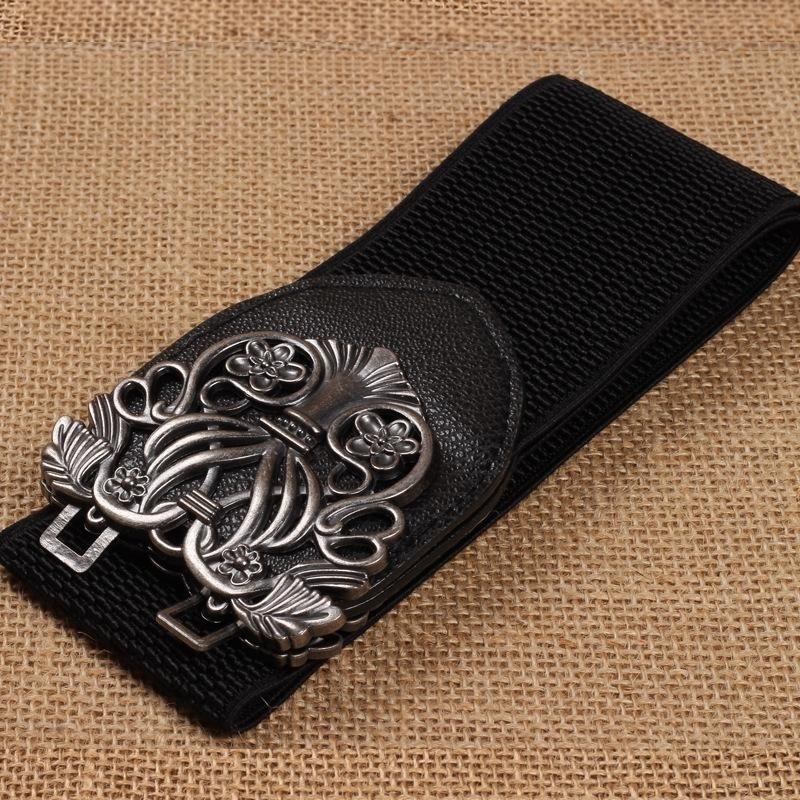 Palast Vintage Metall geschnitzt breiten Gürtel neue Mode accessoires Legierung Blume Vintage Leder Gürtel Gürtel bänder für Frauen – Detail 2
