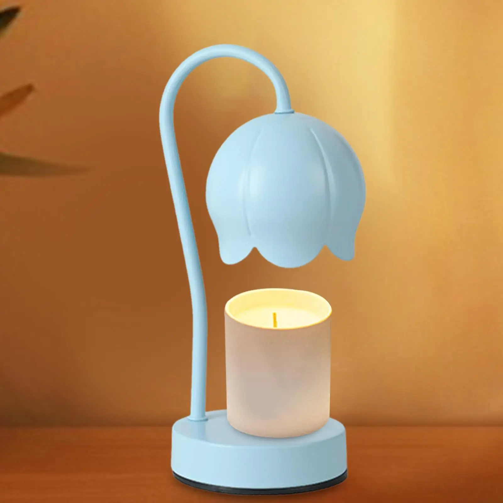 No Flame Candle Warmer Lamp Dimmable Metal Ornament Desk Light for Scented Candles with 2 Bulbs Candle Melter for Hotel Desk