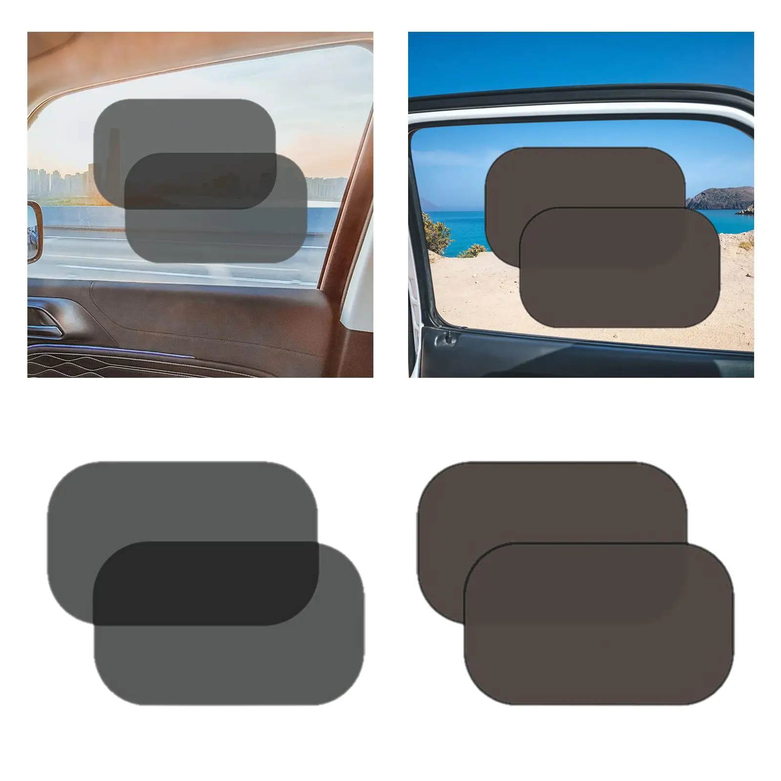 2 Pieces Car Window Shade Static Cling Surface for Most Cars Taking A Nap Changing Clothes SUV Keeps Your Vehicle Cool