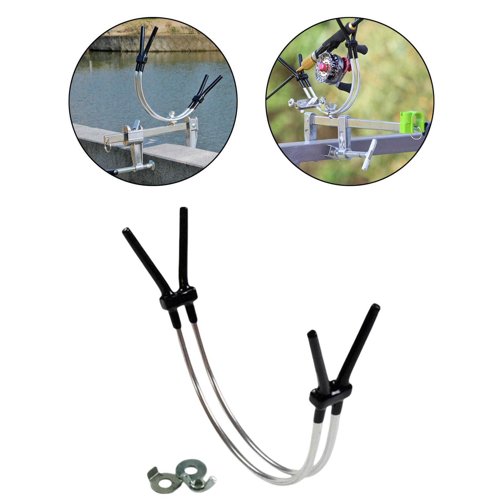 U Shape Fishing Rod Holder Fishing Pole Support Holder Adult Pole Stand Fishing Rod Raft Stable Metal Rod Rest for Raft Fishing