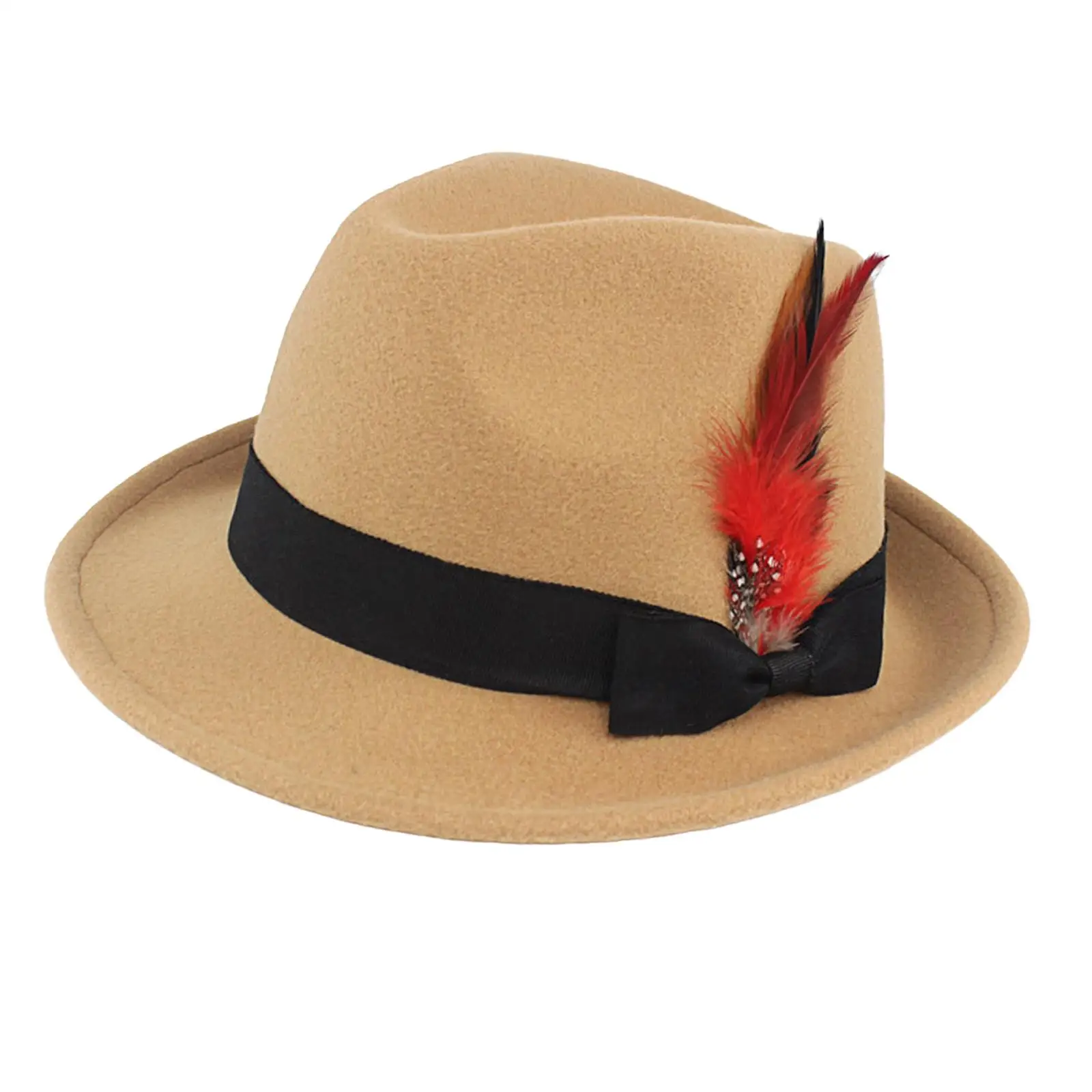 Panama Jazz Top Hat Short Brim Sunhat Photo Props Casual Felt Fedora Hats for Men and Women Dress up Accessories Decorative
