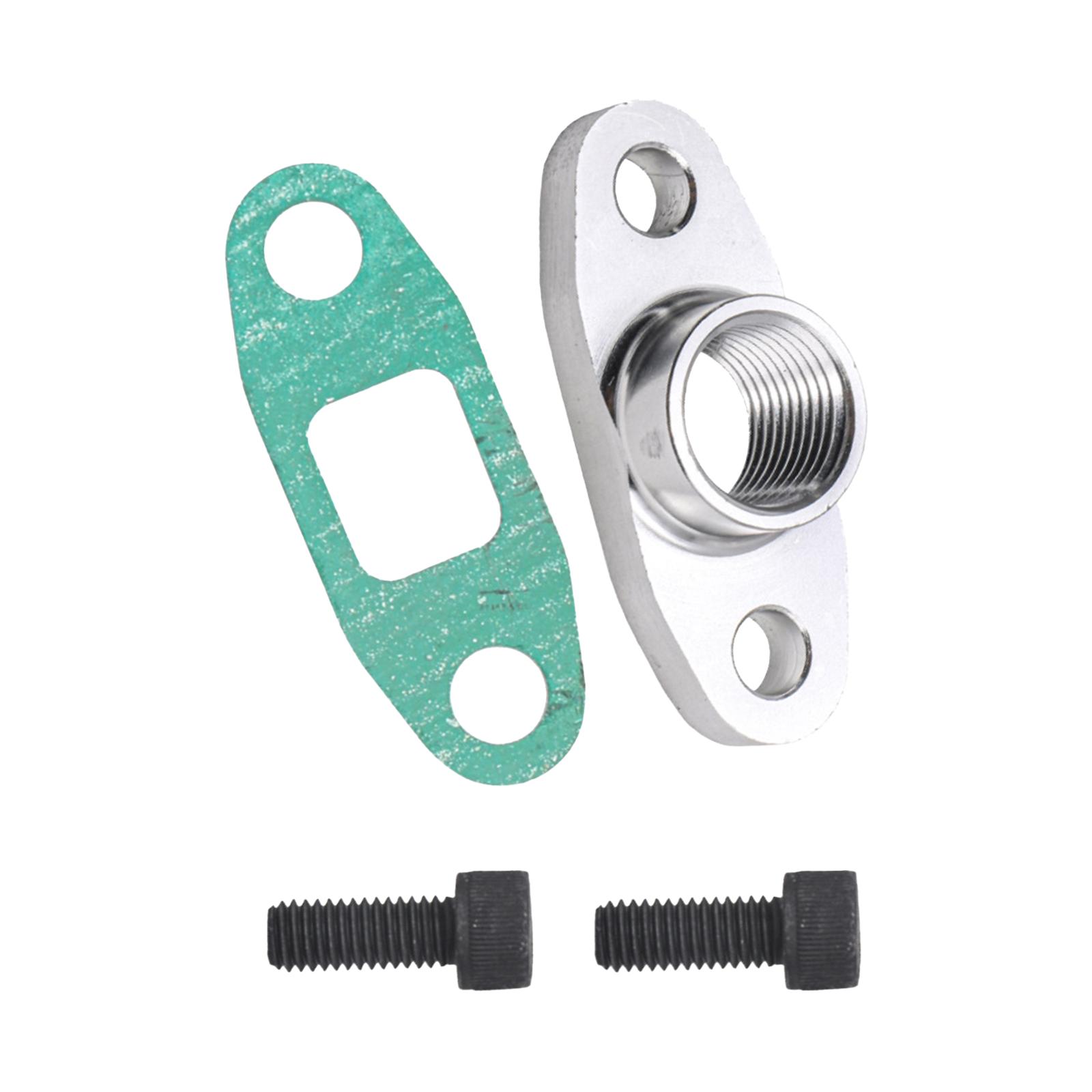 Oil Drain Outlet Flange Gasket Adapter Set with Bolts Durable Accessory AN10 Fitting Aluminum Alloy for T3 T66 GT30