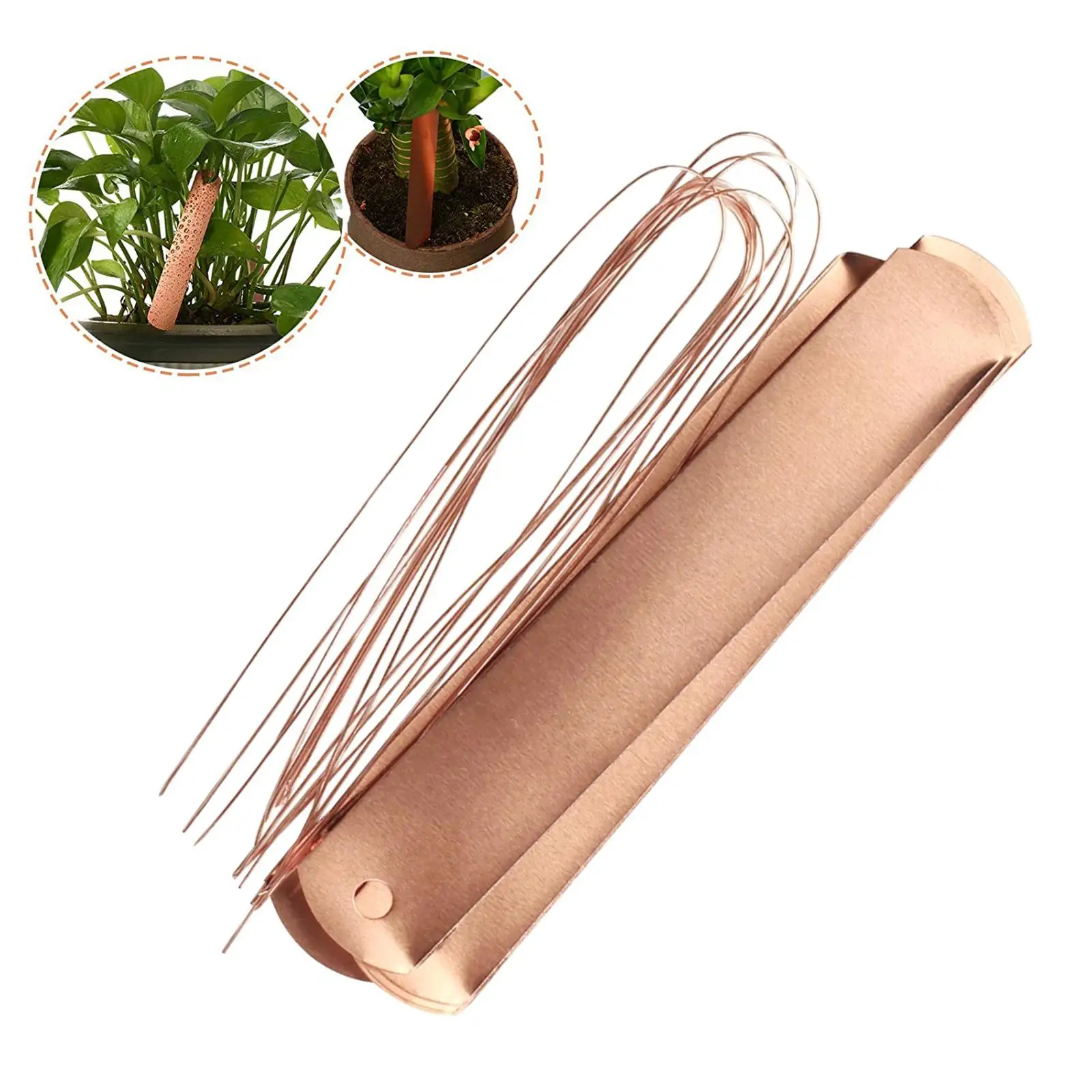 20 Pack Copper Plate Plant Labels Long Reusable Tags Gardening Marker with Ties