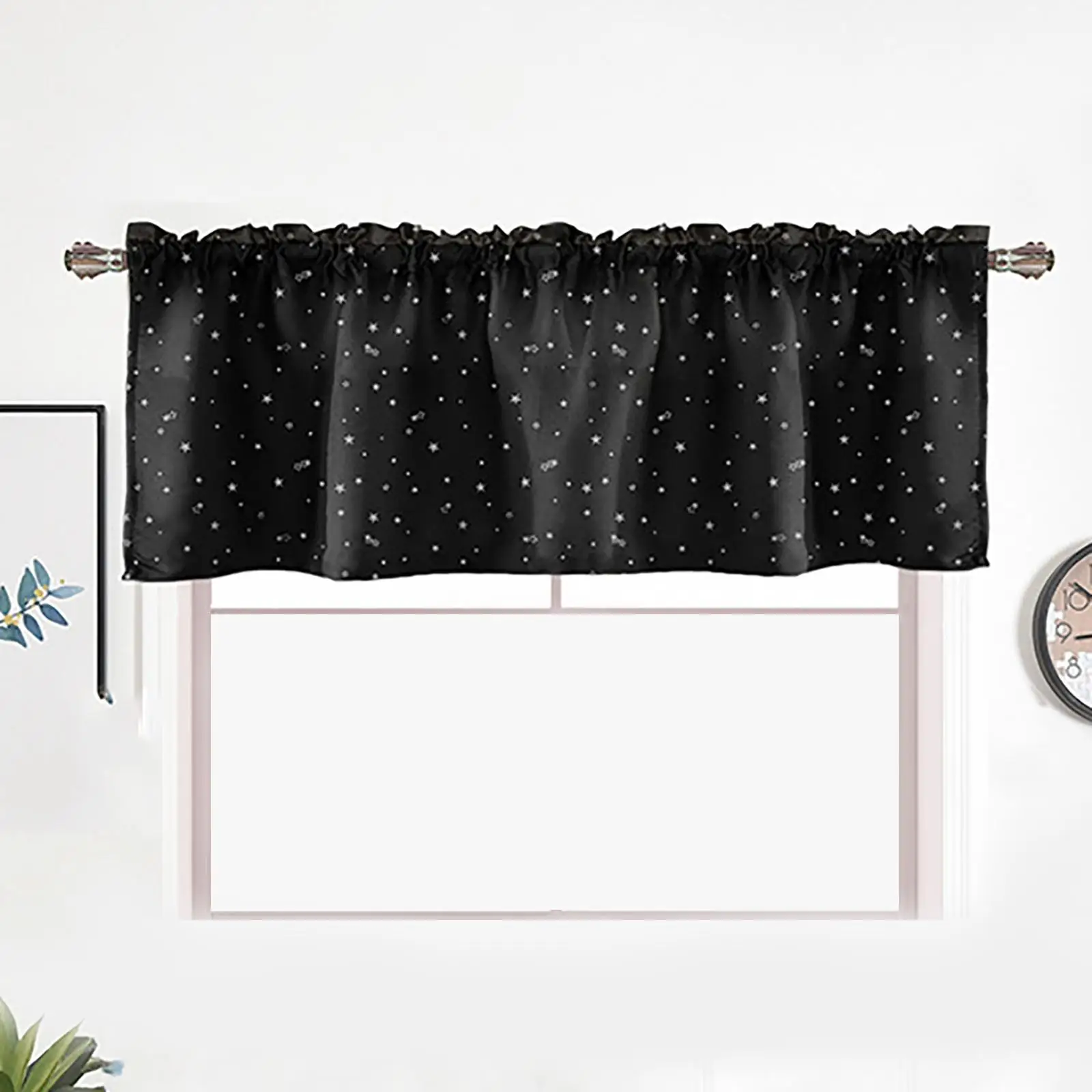 1 Panel Blackout Curtain Decor Cut Out Easy Care Machine Washable Rod Pocket Curtains Window Curtains Drapes for Bedroom Study