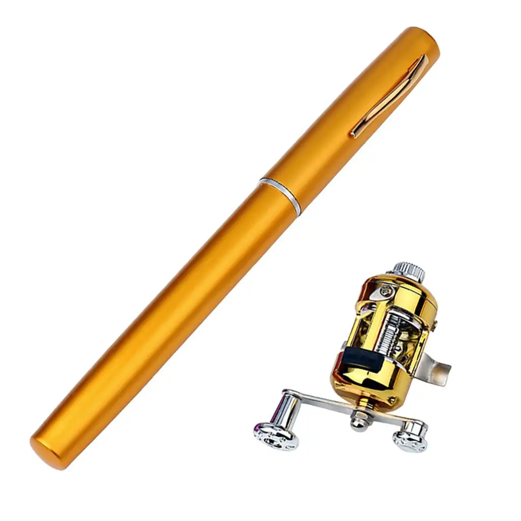 Telescopic Mini   Aluminum Alloy Fishing Rod Portable Pocket   Pole Reel