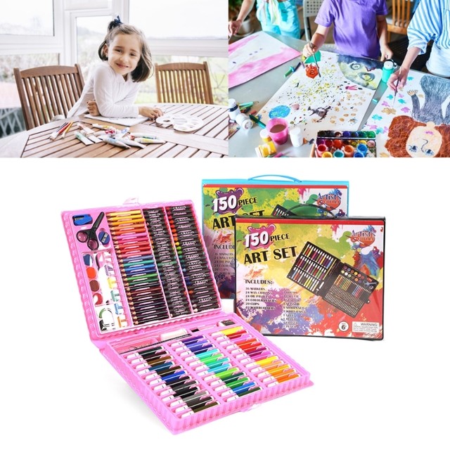 Art Supplies for Kids, 150 Pieces Art Set Crafts Drawing Painting Kit,  Portable Art Case Art Kits Includes Oil Pastels, Crayons, Colored Pencils,  Creative Gift for Kids, Adults, Teens Girls Boys 