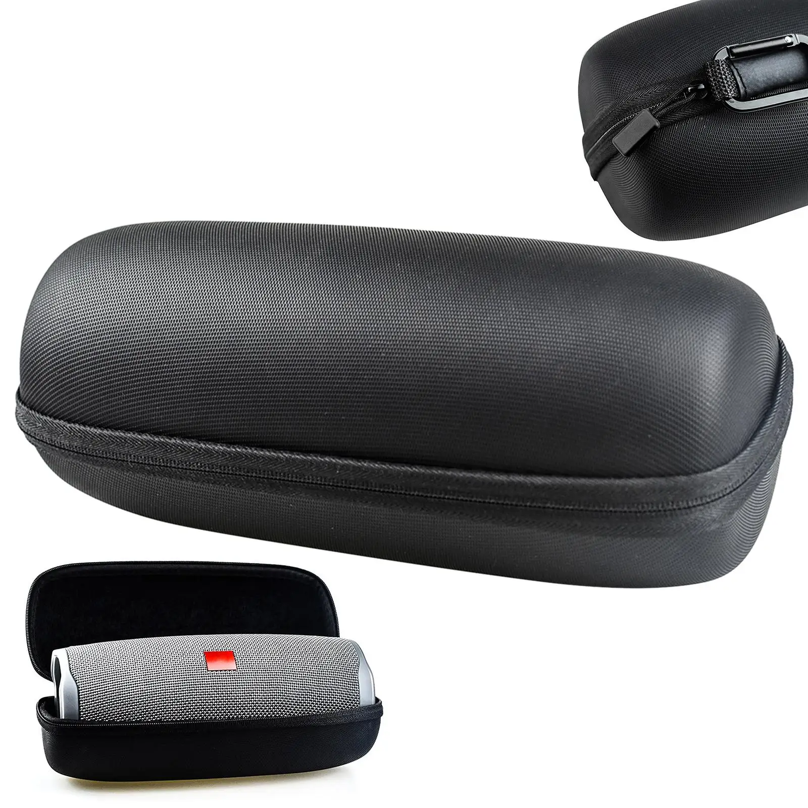 Black Hard Traveling Case Bag Waterproof for Charge 4 5 Bluetooth Speaker Soft Lining Zipper Design Fashion Wear Resistant