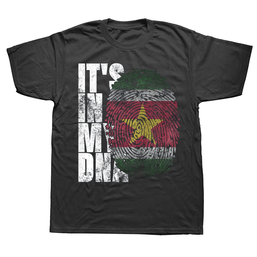 Es ist In Meinem DNA Suriname Surinamese Flagge T Shirts Sommer Grafik Streetwear Kurzarm Geburtstag Geschenke T-shirt Herren Kleidung – Detail 2