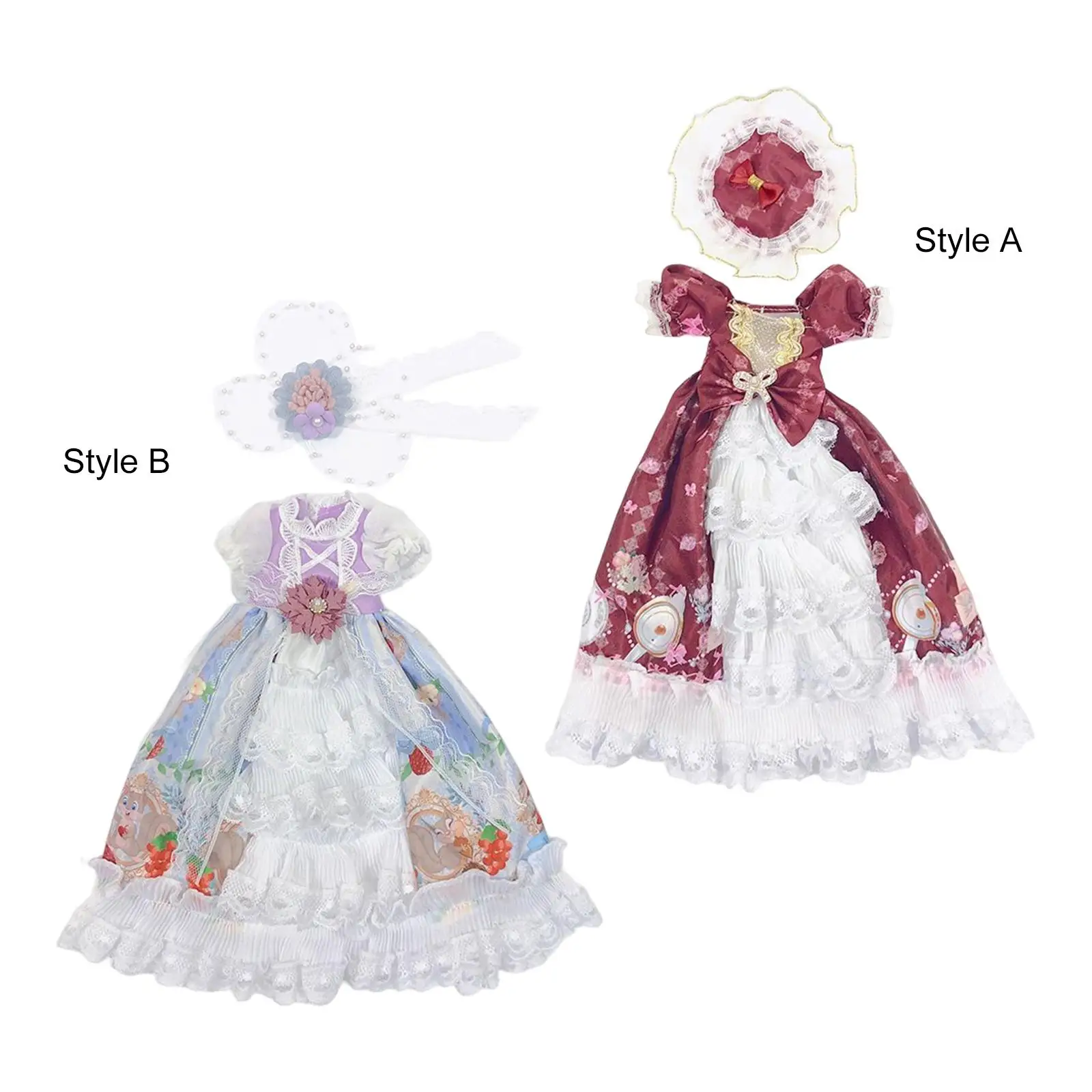 Doll Clothes Dress Set Baby Doll Clothes Dress for 12 inch Dolls Dress up Accessory