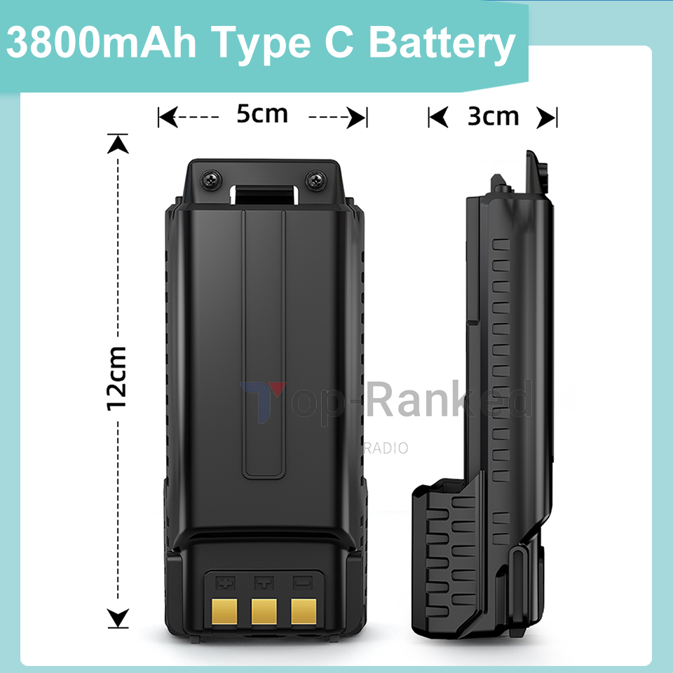 Baofeng UV-5R 3800mAh Battery Thicker Original Enlarge USB C UV-5R BF-F8HP UV-5RE UV-5X3 Walkie Talkie Li-ion Extended Battery
