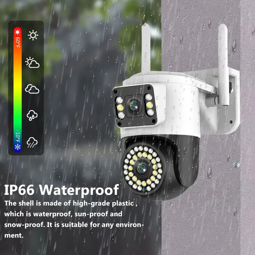 Nombre 10, Yoosee 4k 8mp lente dupla telas duplas câmera sem fio de alta definição wifi cctv câmera 360 ° pan-tilt ao ar livre humano auto t