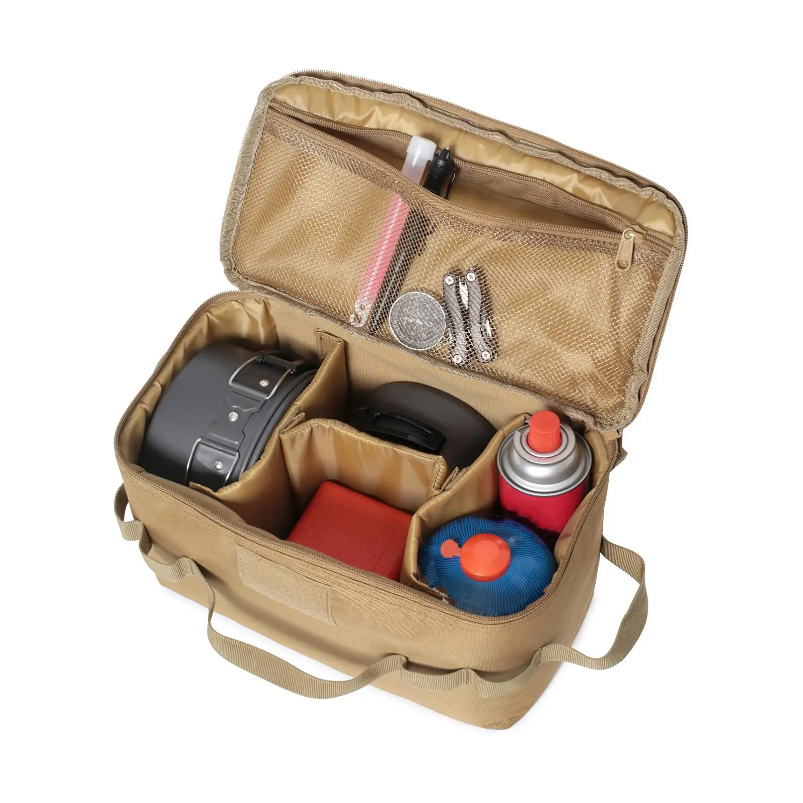 Outdoor Camping Gas Tank Storage Bag Large Capacity Ground Nail Tool Bag Gas Canister Picnic Cookware Utensils Kit 