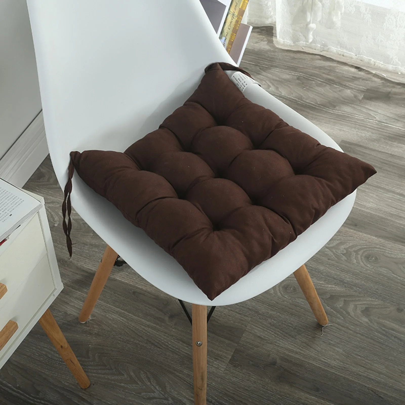 Solid Color Chair Cushion 40x40cm Soft Thicken Pad Chair Cushion Tie on Seat Dining Room Kitchen Office Decor Backrest Pillow