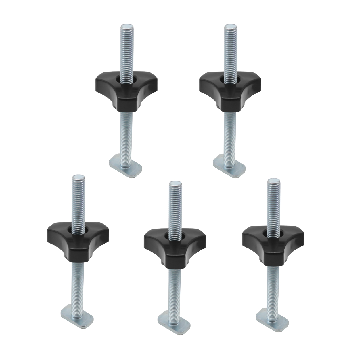 5er-Pack T-Bolzen-Knopf-Set, T-Slider T-Schlitz, T-Schraube und Mutter, T-Schraube und Kunststoff-Knopfmutter, Stichschraubenbefestigung für Werkbank-T-Nut – Detail 6