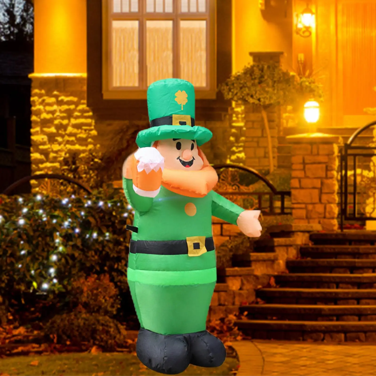 1M Inflatable Toys Gift Inflatable Decor Decor Doll ST Patricks Day Inflatable Decor for Lawn Holiday Party Courtyard EU Adaptor