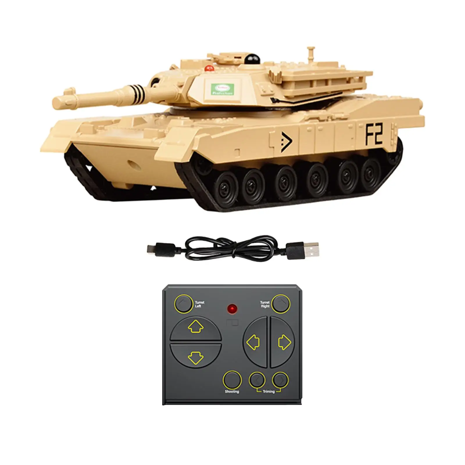 RC Tank with Rotating Turret Remote Control Tank RC Vehicle Toys for 3 4 5 6 7 8 Years Children Boys Girls Kids Birhtday Gift