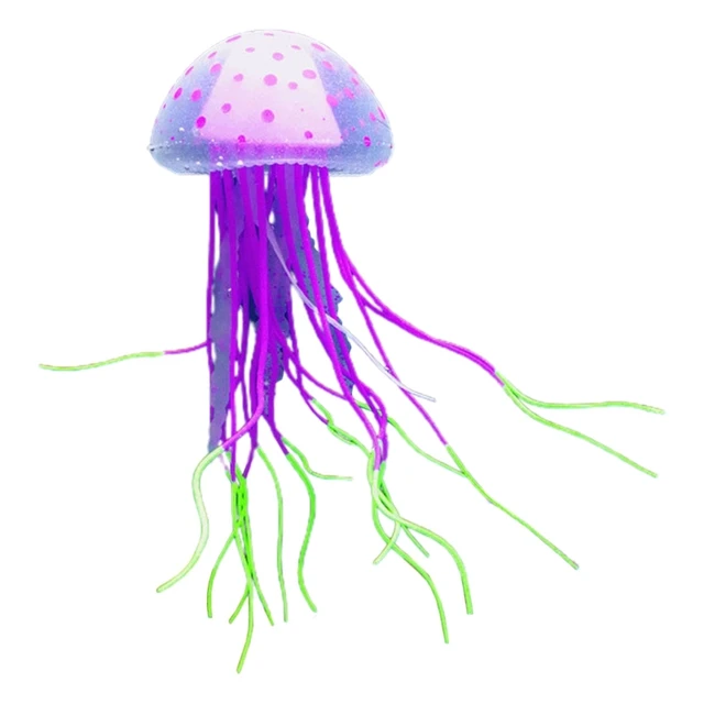 Adorno Pecera Medusa Silicona Fluo 5 Cm Colores Marino Reef