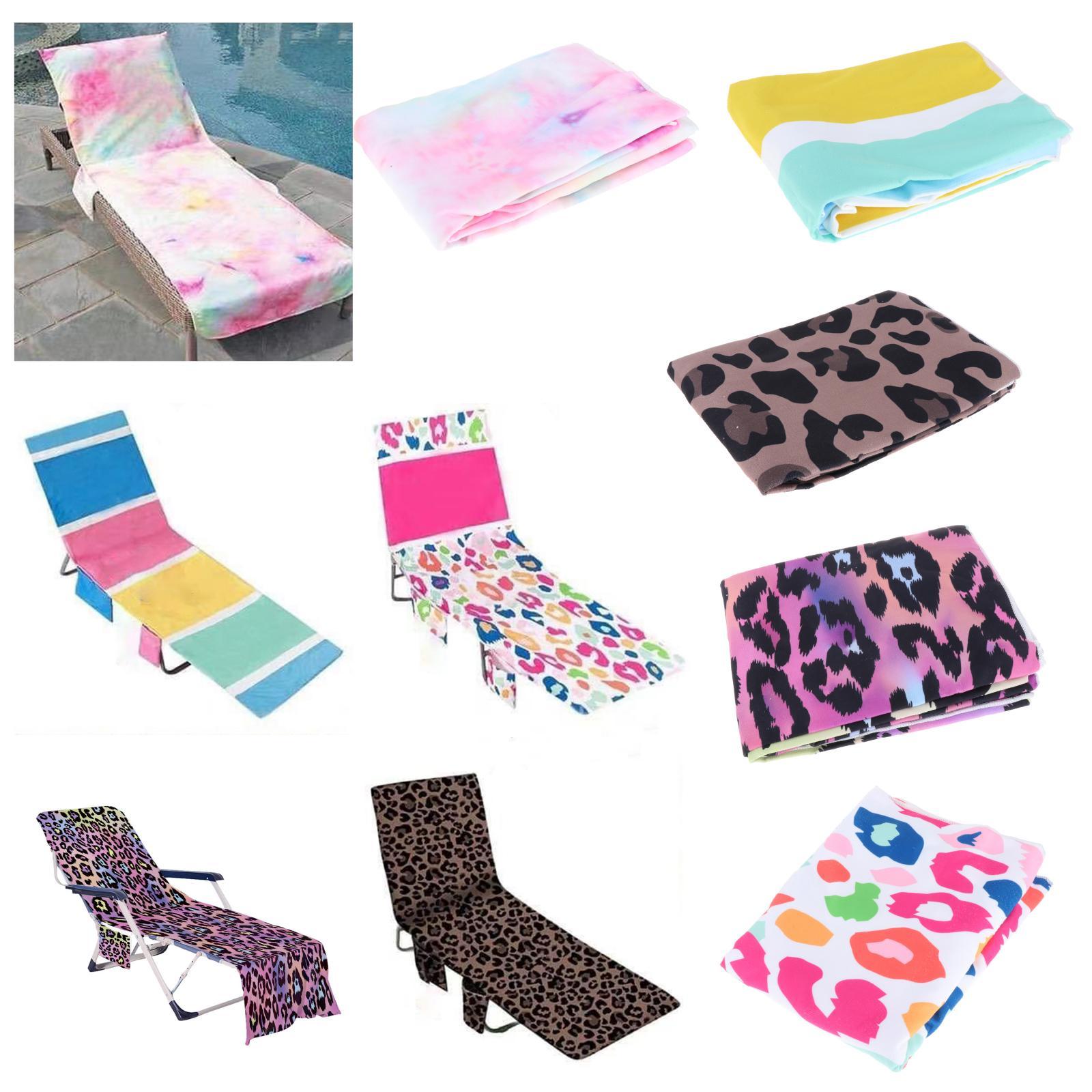 Beach Chair Cover with Side Pockets Lounge Chair Cover for Pool Sunbathing Garden Picnic