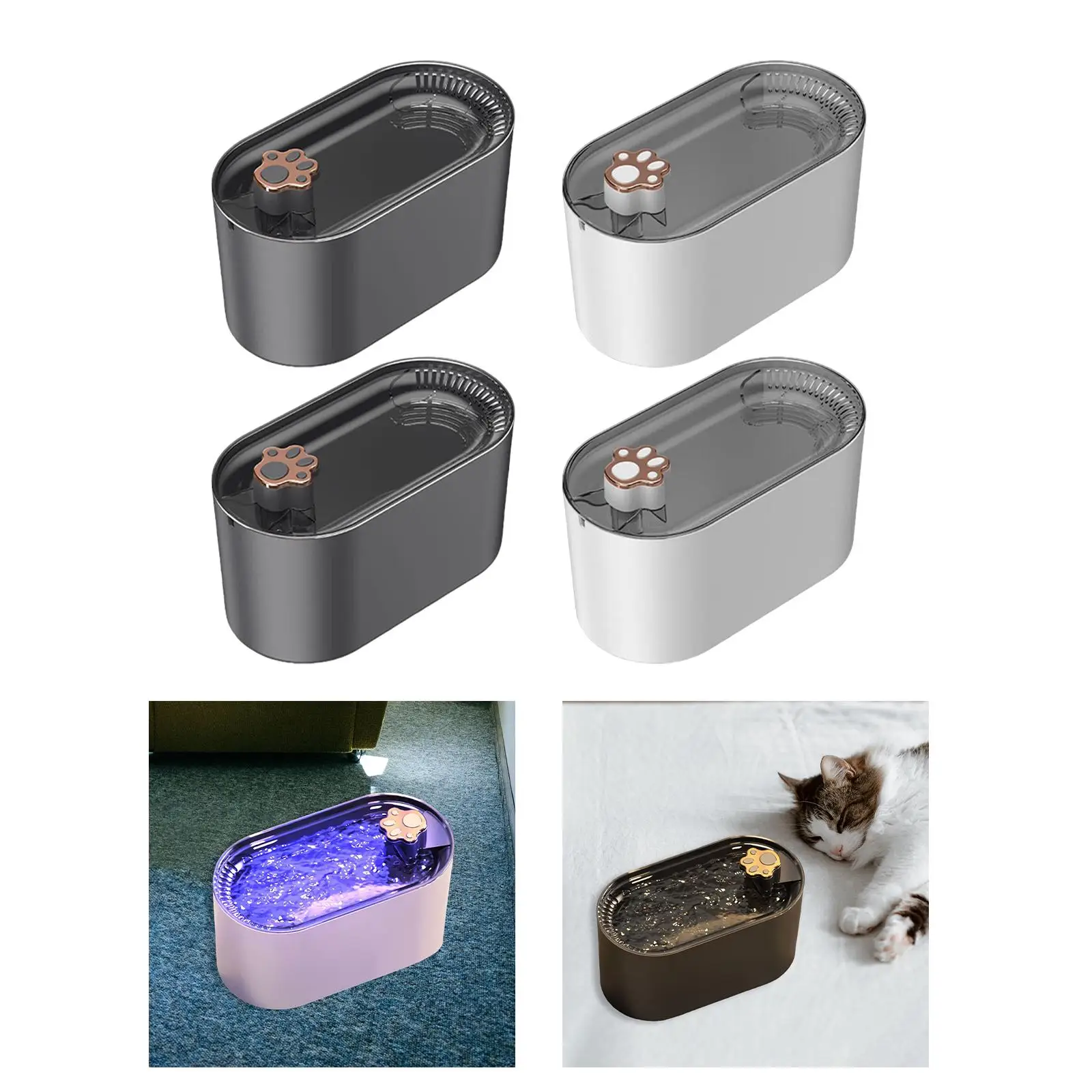 Automatic Cat Water Fountain Water Dispenser USB Quiet Puppy Kitten Waterer Indoor 3L Drinking Fountain