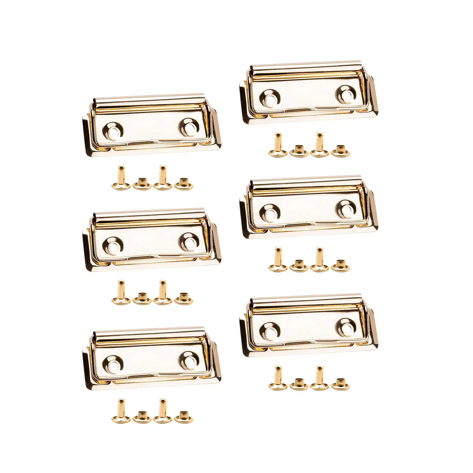 6x Mountable Clipboard Clips Heavy Duty Metal Document File Board Clips Stationery Plate Holder for Stationery Supplies Business