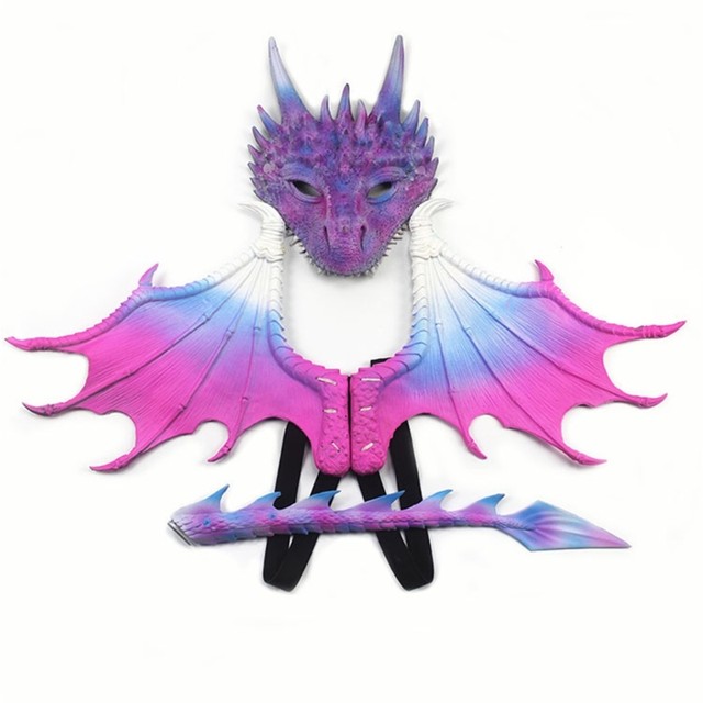 Ailes De Dragon Pour Enfant - Costume Halloween Et Cosplay - Réglables Et Colorées - Mousse Souple