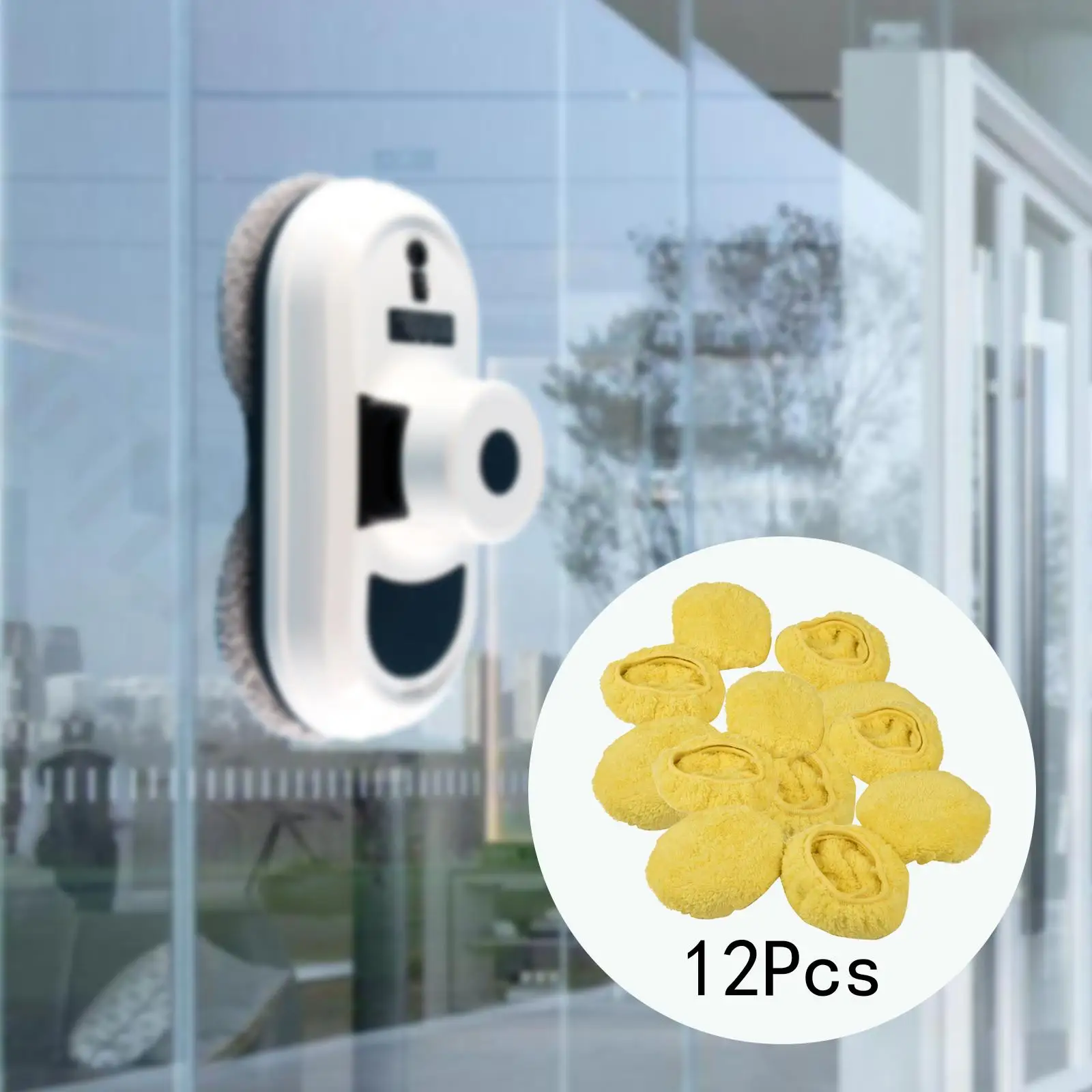 12Pcs Window Cleaner Pad Cleaning Tool for Window Cleaning Robot Replacement Cleaning Pad