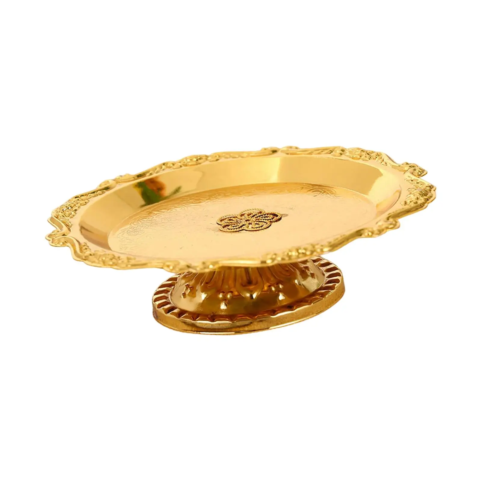 Gold Pedestal Bowl Candy Storage Basket Table Centerpiece Desktop Tray Cupcake Holder for Festivals Decoration