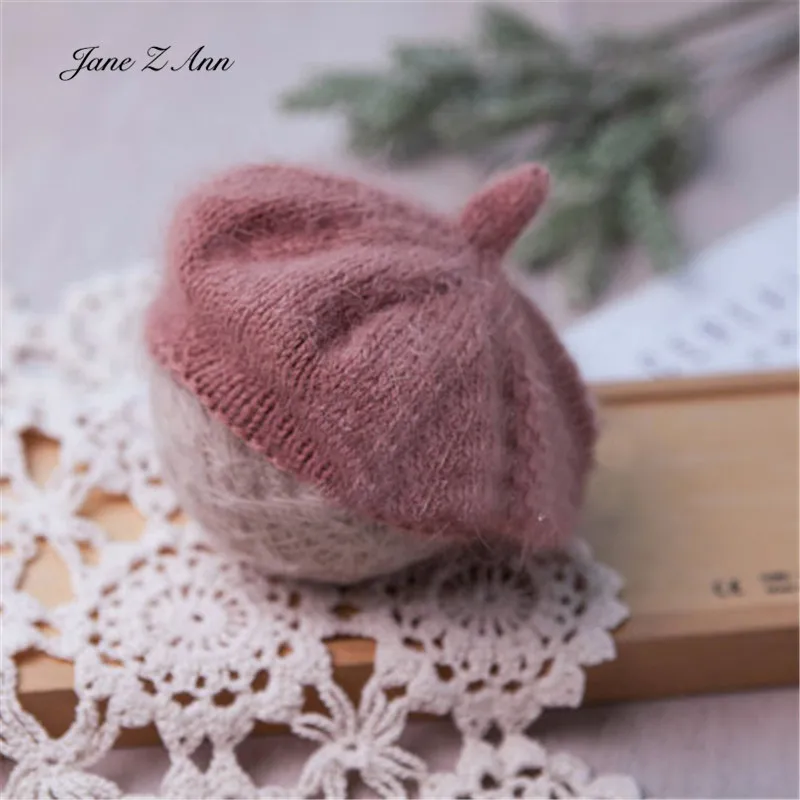 Newborn fotografia chapéu boina vison lã tricô